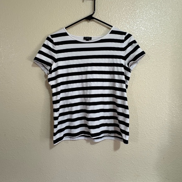 Talbots Black and White Striped Top - Picture 1 of 4